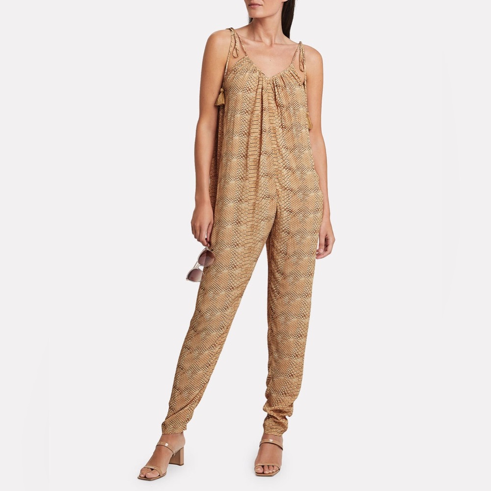 NWT WEWOREWHAT Kaia Python-Printed Jumpsuit